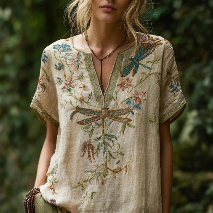 Cozy Amsterdam™ | Vintage Blouse met Bloemenprint
